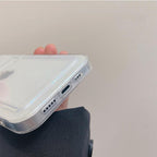 Transparent  Card Holder Silicone Case For iPhone 14 13 11 12 Pro Max Mini X S XR 8 7 Plus Lens Protection Cover Clear Protective Case with Card Slot Slim Drop Resistant Soft Bumper Cute Pocket Cover Stevvex