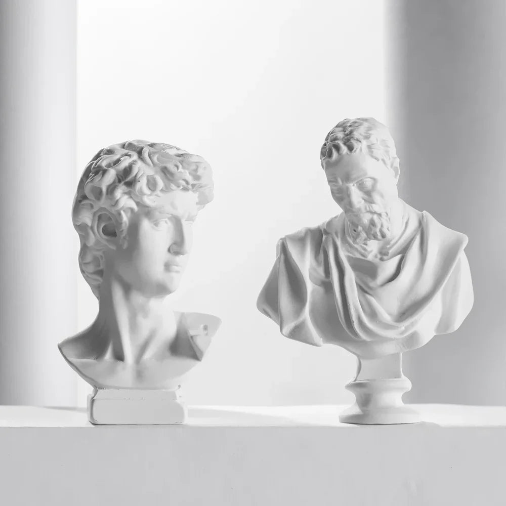 Mini Plaster Statue Greek Mythology Celebrities Famous Sculpture Figurine Drawing Practice Gypsum Bust Portraits Lootquake LLC