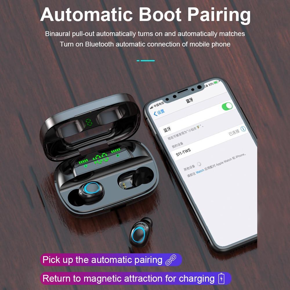 Bluetooth 5.0 Wireless Earphone TWS Headphones Touch Control Earbuds 9D Gaming Headset 3500mAh For Cell Phone - SJB-DIAMOND ELITES