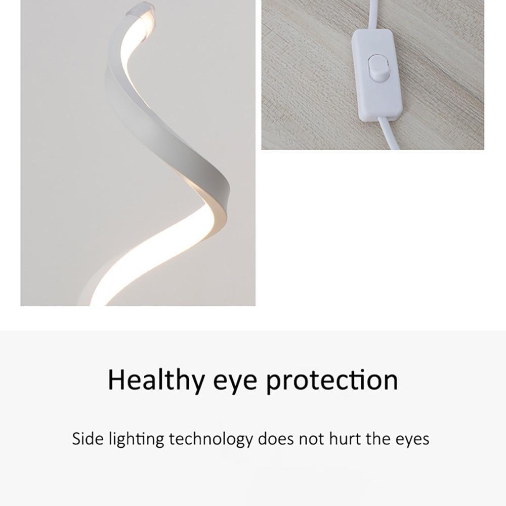 LED Spiral Table Lamp Modern Curved Desk Bedside Lamp Dim able Warm White Light For Living Room And Bedroom - SJB-DIAMOND ELITES