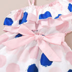Baby Girl Dress Cute Dot Sleeveless Newborn Bowknot Dress with Headband Set Princess Baby Girl Party Clothes In Modern Design
