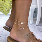 Luxury Bohemian Star Shell Ankle Bracelet Foot Jewelry Brecelet Simple Shell Anklets for Women Summer Style - SJB-DIAMOND ELITES