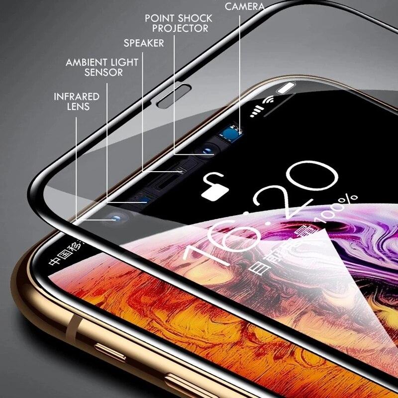 4Pcs 21D Tempered Glass for IPhone 13 11 Pro Max 12 Mini 7 8 6S Plus Screen Protectors for IPhone XS XR X SE Full Cover Glass High Quality Scratch Resistant Tempered Glass For iPhone Stevvex