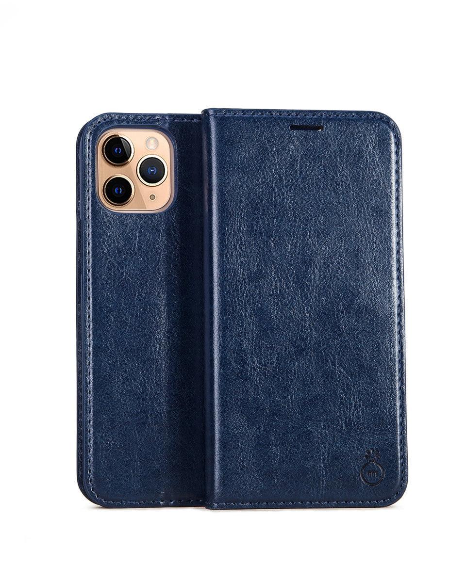 Brown Genuine Leather Flip Case For iPhone Luxury Wallet Card Cover For iPhone 14 13 Leather iPhone Case Kickstand Card Holder Flip Leather Wallet Phone Case Stevvex