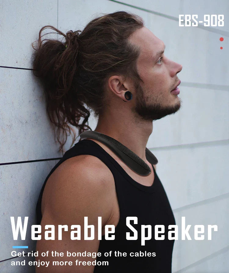 Neckband Bluetooth Speakers 12H music Wireless Wearable Speaker True 3D Stereo Sound Portable Personal Speakers with microphone Lootquake LLC