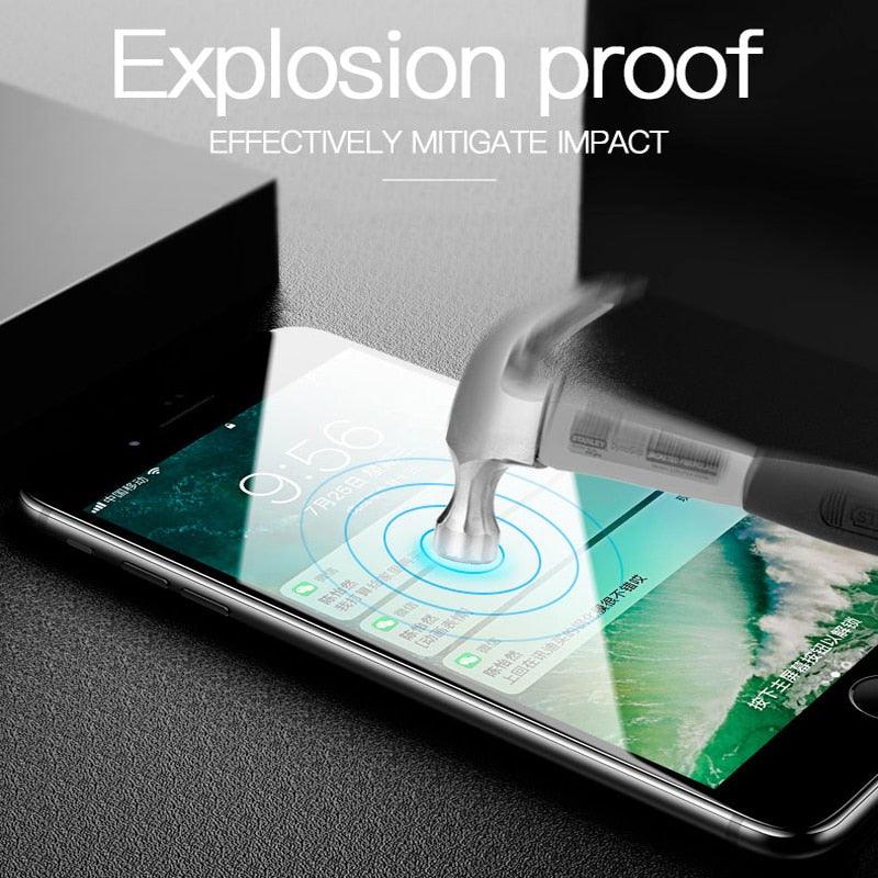 Curved Edge Tempered Glass For iPhone 12 11 Pro Xr X Xs Max Screen Protector For iPhone 6 6s 7 8 Plus SE 2020 Protective Film  Real Premium Tempered Glass Film Screen Protector for Iphone Stevvex