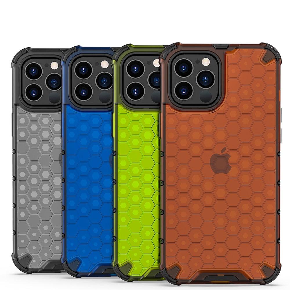 Ultra-Protective Phone Case Shockproof Case for iPhone 12 Mini 12 Pro 11 Pro Max 6s Plus Honeycomb Phone Cover for iPhone SE 7 8 XR XS Max Shock Absorption Protection Shockproof Soft Material Protective Case Suitable for iPhone Stevvex