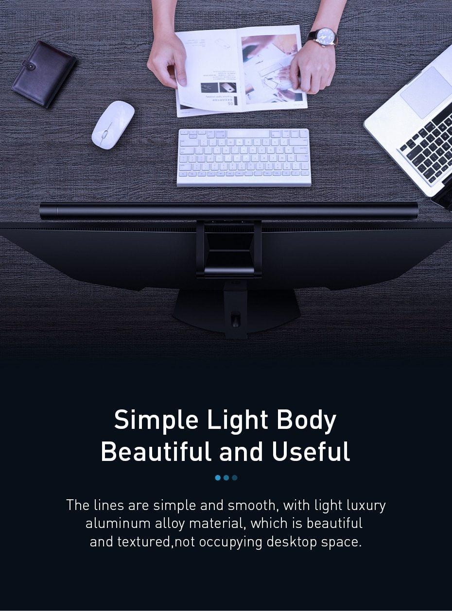 STEVVEX Screenbar LED Desk Lamp PC Computer Laptop Screen Bar Hanging Light Table Lamp Office Study Reading Light For LCD Monitor (Black) - SJB-DIAMOND ELITES