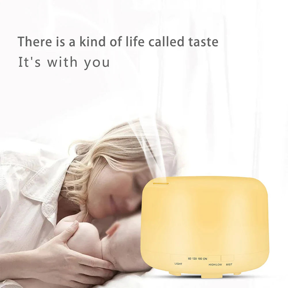300 500ML Air Humidifier With Remote Control Colorful Non-printed Ultrasound Aroma Diffuser Pure White Dark Light Wood Grain Lootquake LLC