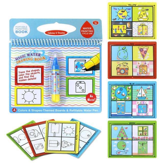 Reusable Magic Water Drawing Book With Pen Coloring Painting Book Drawing Board Juguetes Education Learning Toys for Children - SJB-DIAMOND ELITES