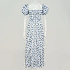 Summer Women Puff Sleeve Floral Printed Dress,Long Dresses,Woman Clothing,Dress Women,Women's Elegant Dresses,Sexy Costume Women