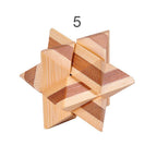 12 Style Brain Teaser 3D Wooden Interlocking Puzzles Game Toy Bamboo Small Size For Adults Kids - SJB-DIAMOND ELITES