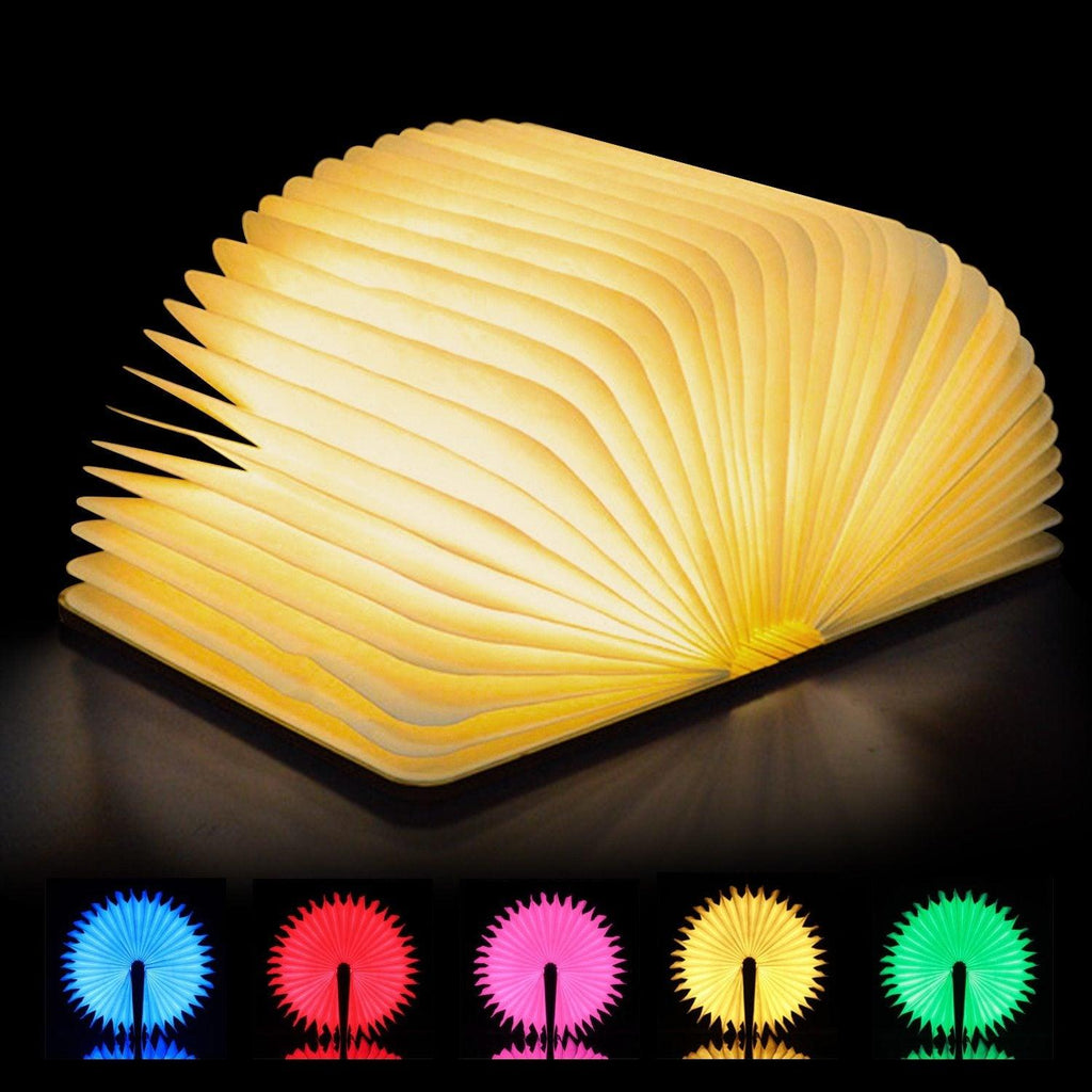 STEVVEX Led Book Lamp Light USB Rechargeable Foldable Wooden Night Light Valentine Birthday Christmas Gift for Family Friend Rechargeable Unique Gift - SJB-DIAMOND ELITES