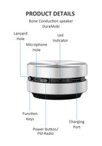 Bone Conduction Speaker Vibration Bluetooth Stereo Audio Digital TWS Wireless Smallest Portable DURAMOBI Humbird Speaker Lootquake LLC