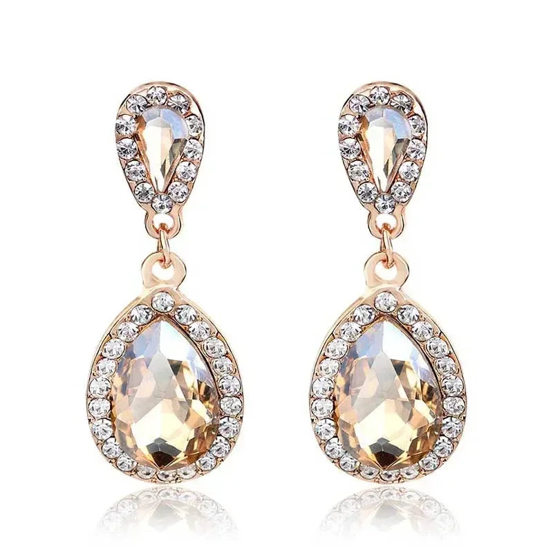 TREAZY Fashion Crystal Wedding Drop Earrings for Women Silver Color Bridal Dangle Earrings Brides Gifts Birthday Party Jewelry