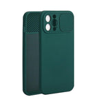 Sliding Lens Protective Silicone Case For iPhone 11 Pro Max Mini 12 Pro 13 Push Cover iphone Slide Camera Cover Case with Camera Lens Protector Cover Silicone Bumper Slim Phone Cover Compatible with iPhone Stevvex