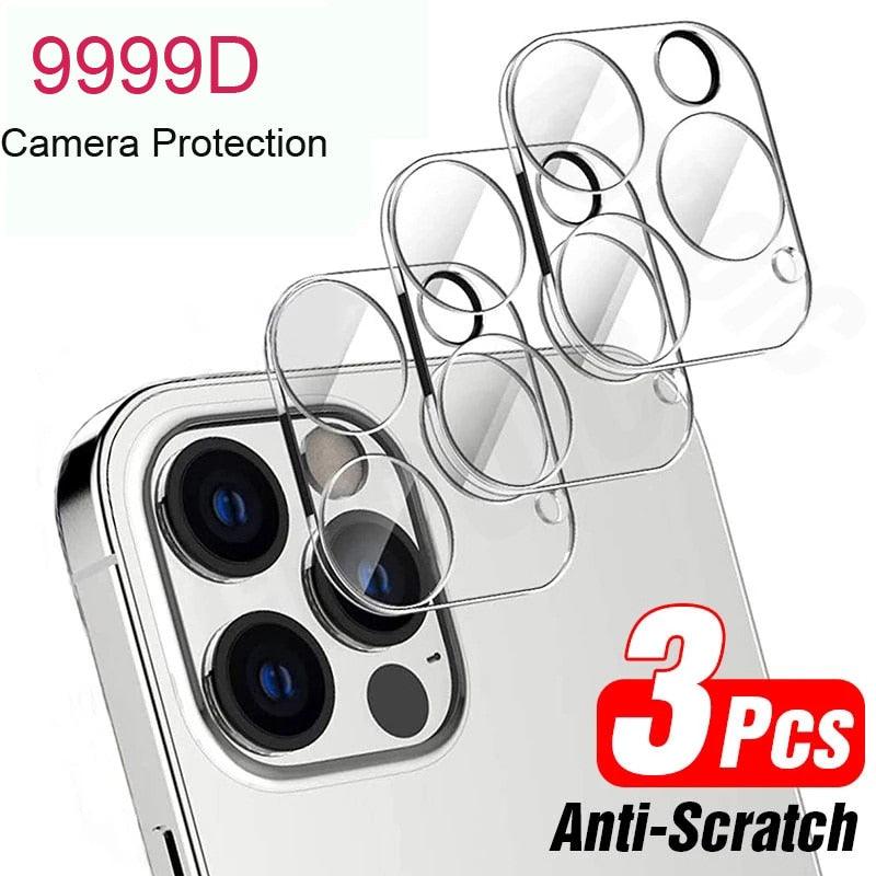3PCS Camera Lens Protection For iPhone 12 13 14 Pro Max Lens Screen Protector 3D Full Tempered Glass For 11 ProXS MAX Camera Tempered Glass Camera Lens Protector Guard for iPhone Stevvex
