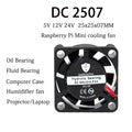 NEW 2507 Fan 25x25x7MM Oil Bearing  DC 5V 12V 24V 10028RPM 0.06A Humidifier Raspberry Pie Aroma With 2PIN Lootquake LLC