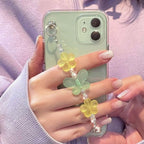 Butterfly Chain Flower Bracelet Chain Phone Case For iPhone 13 12 11 Pro XS Max X XR 7 8 Plus Cute Transparent Back Cover Phone Case For iphone 14Pro 12Mini 13 Pro 6 7 8 plus X XR XS Max SE Soft Fashion Bracelet Clear Protective Cover Stevvex
