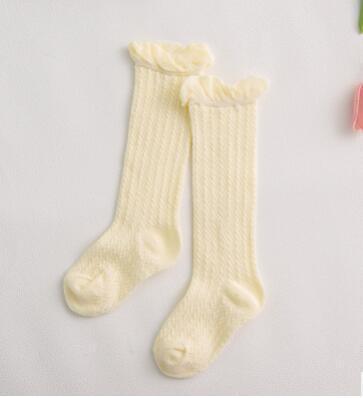 Non-slip Cotton Princess Knee High Long Skin-friendly Socks With Bow Mesh Newborn For Baby Girls Stevvex