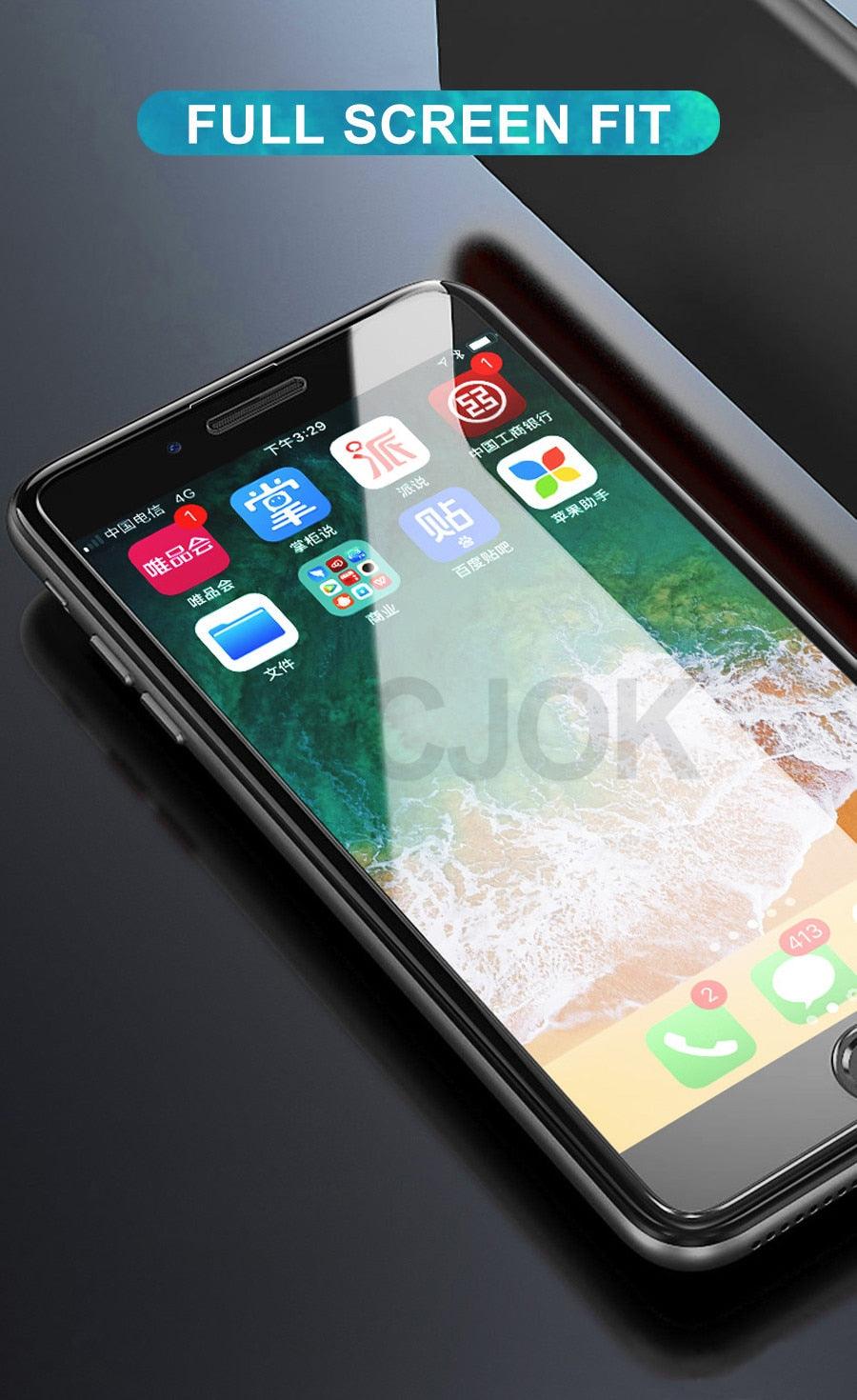 100D Curved Edge Full Cover Tempered Glass On The For iPhone 7 8 Plus Screen Protective Glass For iPhone 7 8 6 6S Plus Film Shock Absorbent Heavy Duty Protective Screen Glass Stevvex
