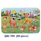 New 60 Pieces Wooden Puzzle Kids Toy Cartoon Animal Wooden Puzzles Child Early Educational Learning Toys for Christmas Gift - SJB-DIAMOND ELITES