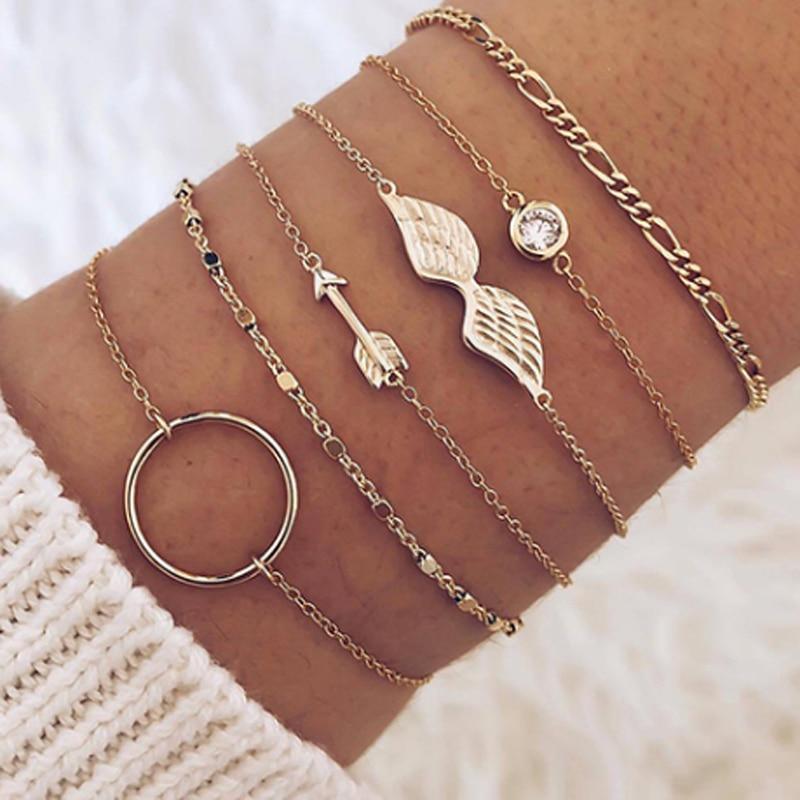 Bohemian Gold Tassel Bracelets For Women Summer Shell Clear Crystal Stone Luxury Jewelry - SJB-DIAMOND ELITES