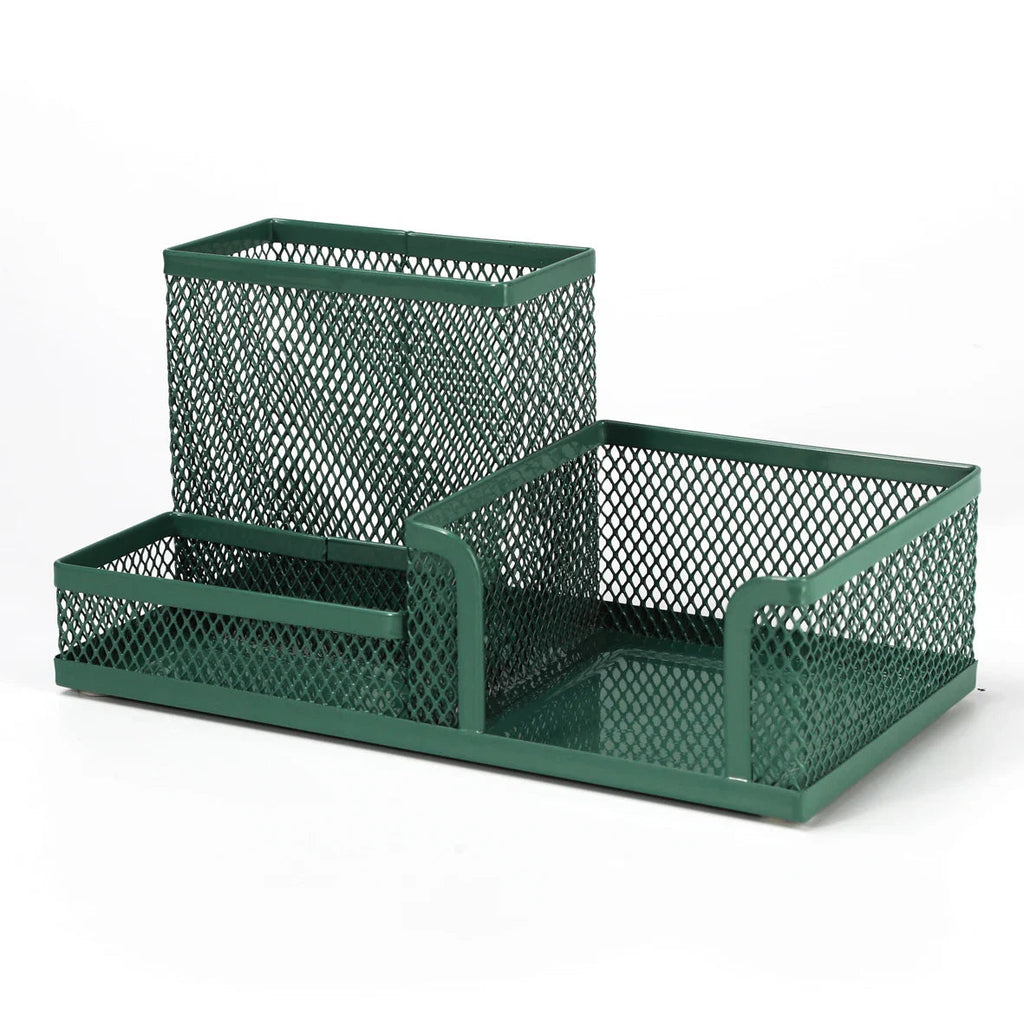 Mesh Desk Organizer Metal Office Storage Box with Compartment Stationery Holder Office Supplies Lootquake LLC