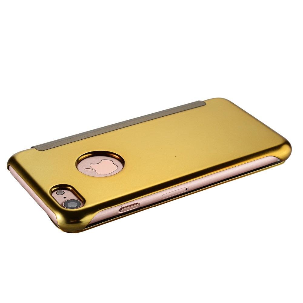 Luxury iphone Flip Case iphone 11 12 13 14 Cover Clear View Windows Mirror Magnetized Simple Closure Unique Flip Phone Stylish Case For iPhone Stevvex