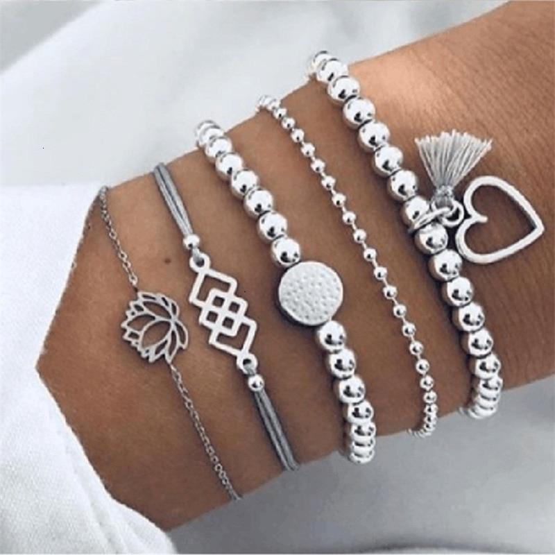 Boho Rose Map Bracelets & Bangles for Women Bohemian Round  Charm Bracelet Set Fashion Multilayer Accessories Luxury Jewelry - SJB-DIAMOND ELITES