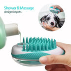 Pet Dog Cat Bath Brush 2-in-1 Pet  Massage Comb Soft Silicone Pet Shower Hair Grooming Comb Dog Cleaning Tool Pet Supplies Pet Brush Bath Massage Brush Shampoo Dispenser for Pet Stevvex