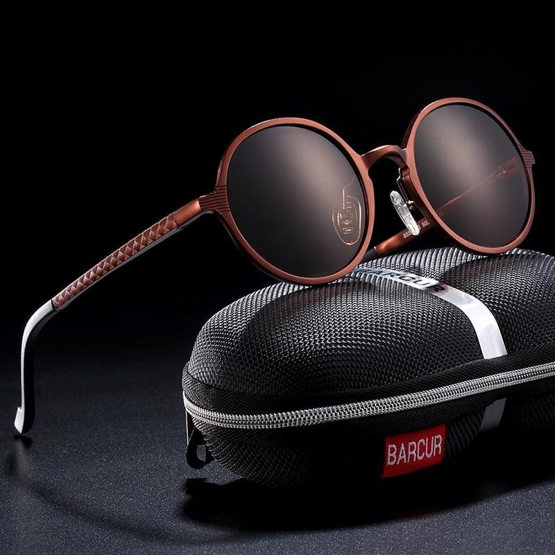 Round Luxury Polarized Universal Retro Modern Sunglasses With High Quality Metal Frame And UV400 Protection - SJB-DIAMOND ELITES