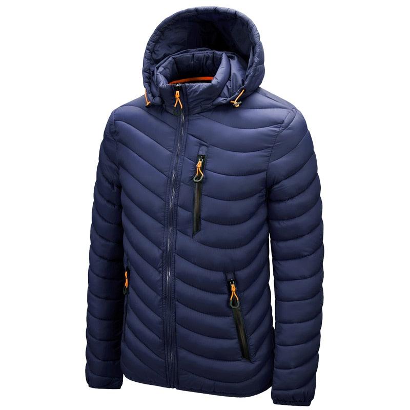 Men's Autumn Winter Classic Hooded Jacket Warm Coat Hooded Winter Coat Warm Adjustable Hood Jacket Cotton Removable Hood Jackets Men Simple Casual Vintage Detachable Hat Outfits Warm Men Lightweight Soft Jackets Stevvex