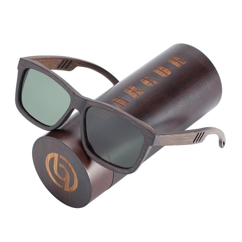 New Elegant Square Sunglasses Bamboo Brown Wood Sun glasses Polarized Vintage For Women and Men With UV400 Protection - SJB-DIAMOND ELITES