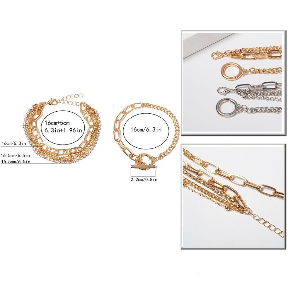 Bohemian Geometric Crystal Multi Layer Bracelets Bangles Charm Adjustable Lasso Bracelet Set For Women Luxury  Jewelry Gifts - SJB-DIAMOND ELITES