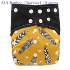 Newborn Cloth Diaper Sewed in Charcoal Bamboo Insert and Suede Pocket Diapers Waterproof Baby Nappies Design for Baby