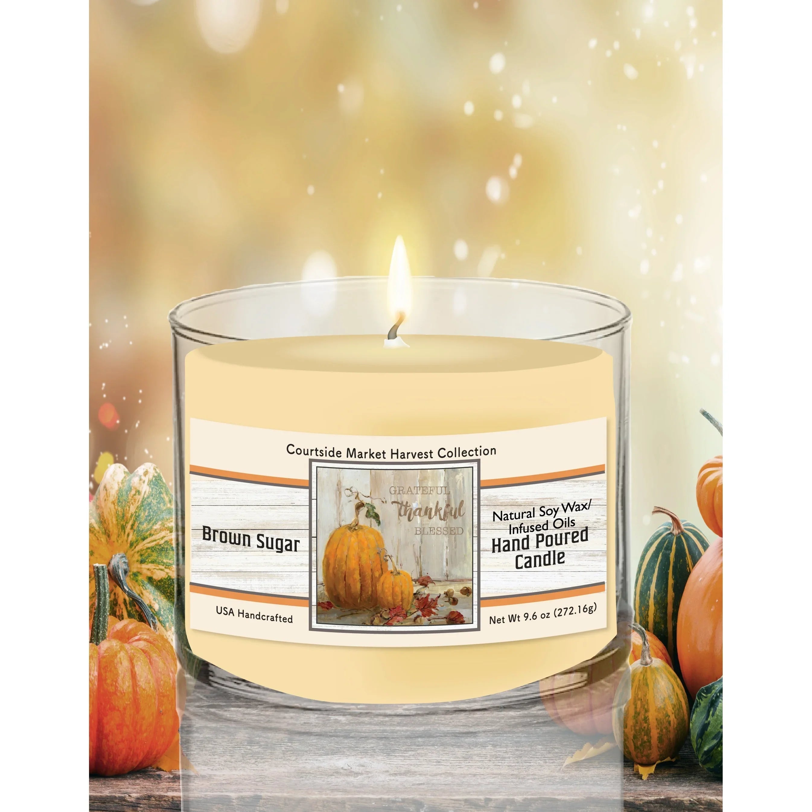 TD Courtside Market Pumpkin Patch Soy Wax Scented Candle Glass Jar Lootquake LLC