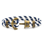 Men Modern Anchor Bracelet Luxury Made Of Elegant Nylon In Luxury Navy Blue-White Anchor Made Of Brass Great Jewelry - SJB-DIAMOND ELITES