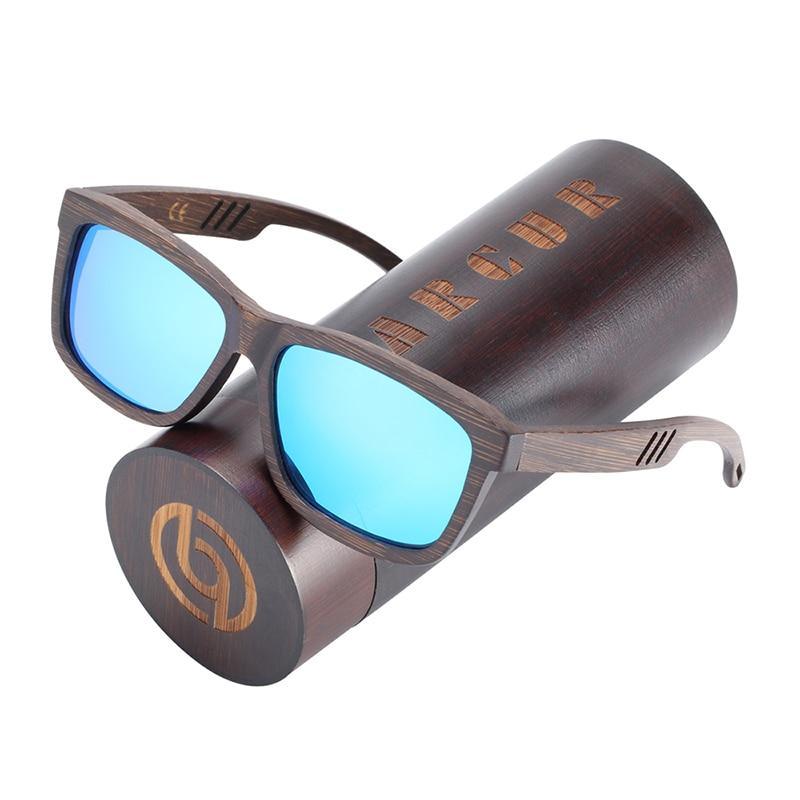 New Elegant Square Sunglasses Bamboo Brown Wood Sun glasses Polarized Vintage For Women and Men With UV400 Protection - SJB-DIAMOND ELITES