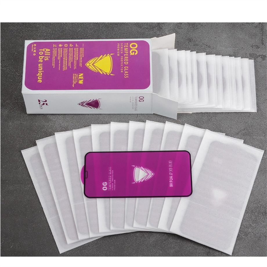 3PCS Tempered Glass OG Screen Protector for iPhone 14 13 12 11 Pro XS Max X XR Full Glue Cover Big Curved 7 8 Full Coverage Screen Protector iPhone Glass Screen Protector Stevvex