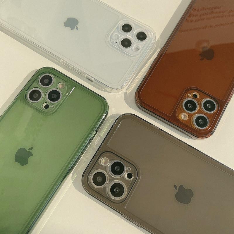 Transparent Soft Silicone Bumper Protection Retro Color Transparent Shockproof Phone Case New Silicone Phone Case Cover For Iphone 7 8 Plus 11 12 Mini 13 Pro Max X Xr Xs Max Shockproof Stevvex
