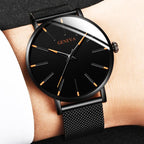 Minimalist Men's Fashion Ultra Thin Watch Simple Men Business Stainless Steel Mesh Belt Quartz Watch Relogio Masculino - SJB-DIAMOND ELITES
