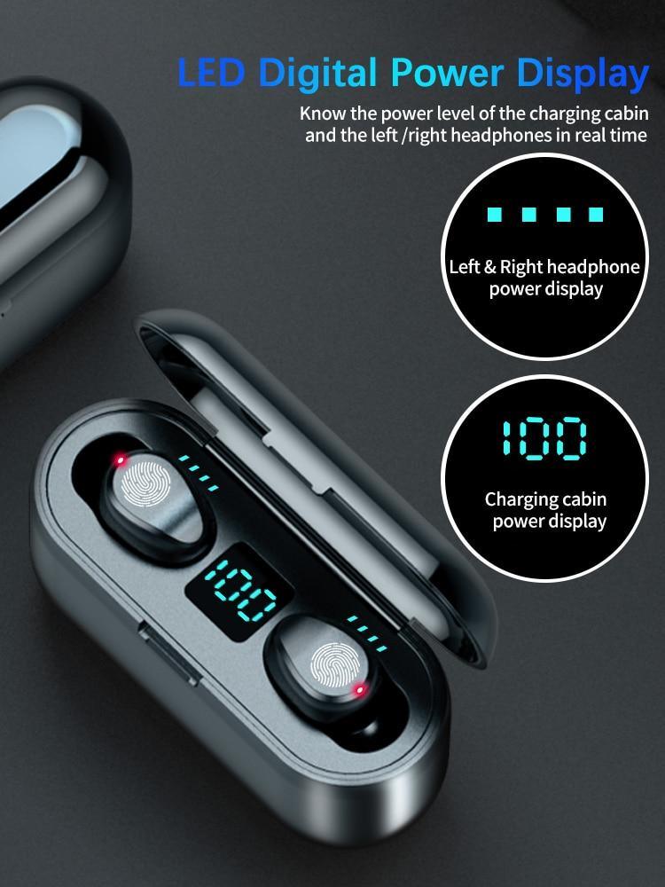 Wireless Headphones Bluetooth 5.0 Earphone TWS HIFI Mini In-ear Sports Running Headset Support iOS/Android Phones HD Call - SJB-DIAMOND ELITES