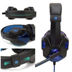 Professional Led Light Gaming Headphones for Computer Adjustable Bass Stereo PC Gamer Over Ear Wired Headset With Mic - SJB-DIAMOND ELITES