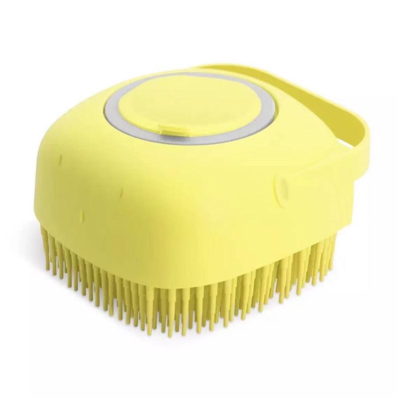 Pet Dog Cat Bath Brush 2-in-1 Pet  Massage Comb Soft Silicone Pet Shower Hair Grooming Comb Dog Cleaning Tool Pet Supplies Pet Brush Bath Massage Brush Shampoo Dispenser for Pet Stevvex