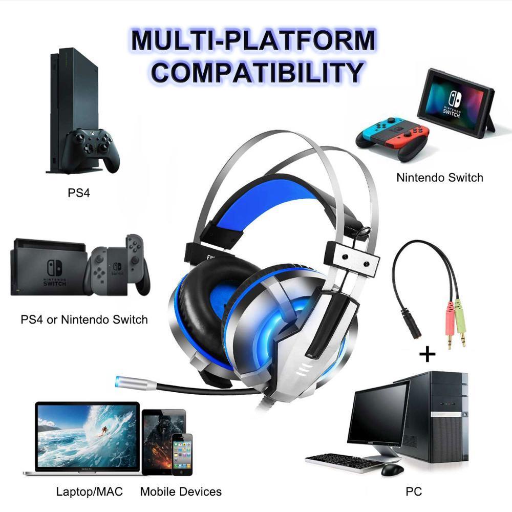 NEW Trend  Gaming Headset Gamer Ear Wired Headphones for Smartphone/PS4/PC/Xbox with Retractable Rotate Microphone and LED Light - SJB-DIAMOND ELITES