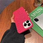 Genuine Leather Case for iPhone 13 Pro Classic Pattern Real Leather Full Coverage High-end Luxury Glossy Leather Couple Soft Case For iPhone 14 11 12 13 Pro Max 7 8 Plus 2 iPhone Cover Stevvex