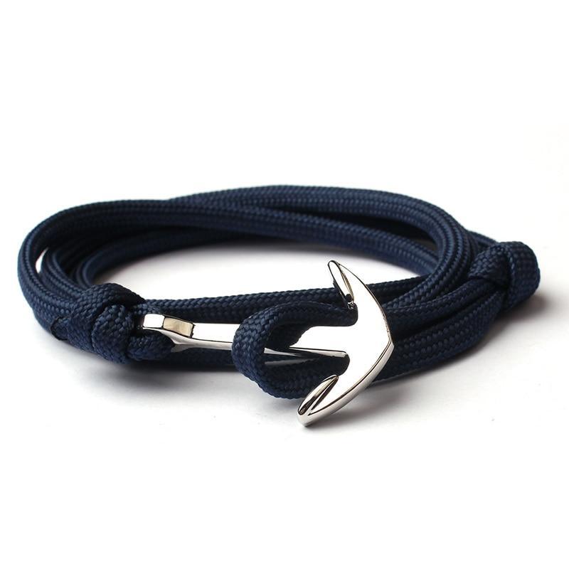 New Navy Blue Anchor Bracelet Men Friendship Anchor Bracelet Handmade Multi-layer Nylon Rope Chain Men And Women Jewelry - SJB-DIAMOND ELITES