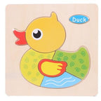 Baby Toys Wooden 3D Puzzle Cartoon Animal Intelligence Kids Educational Brain Teaser Children Tangram Shapes Learning - SJB-DIAMOND ELITES
