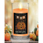TD Courtside Market Boo Pumpkin Scented Candle Halloween Collection Glass Votive with Boo Design Lootquake LLC